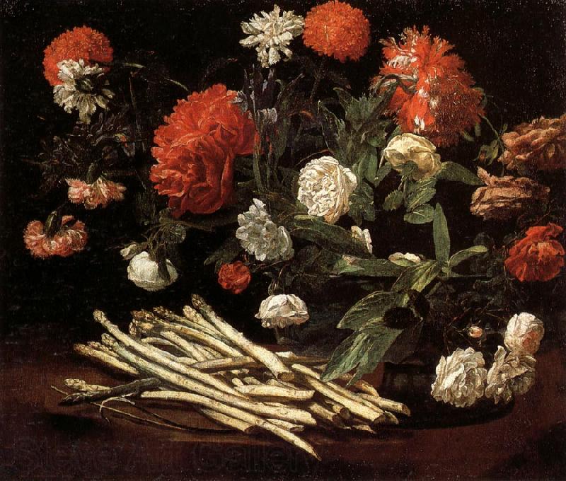 Giovanni Martinelli Still Life with Roses,Asparagus,Peonies,and Car-nations Germany oil painting art
